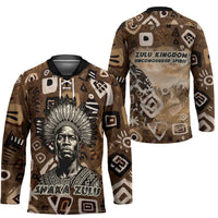 Shaka Zulu Hockey Jersey Monochrome Portrait Zulu Kingdom Heritage Unconquered Spirit Warrior Legacy Theme - Wonder Print Shop