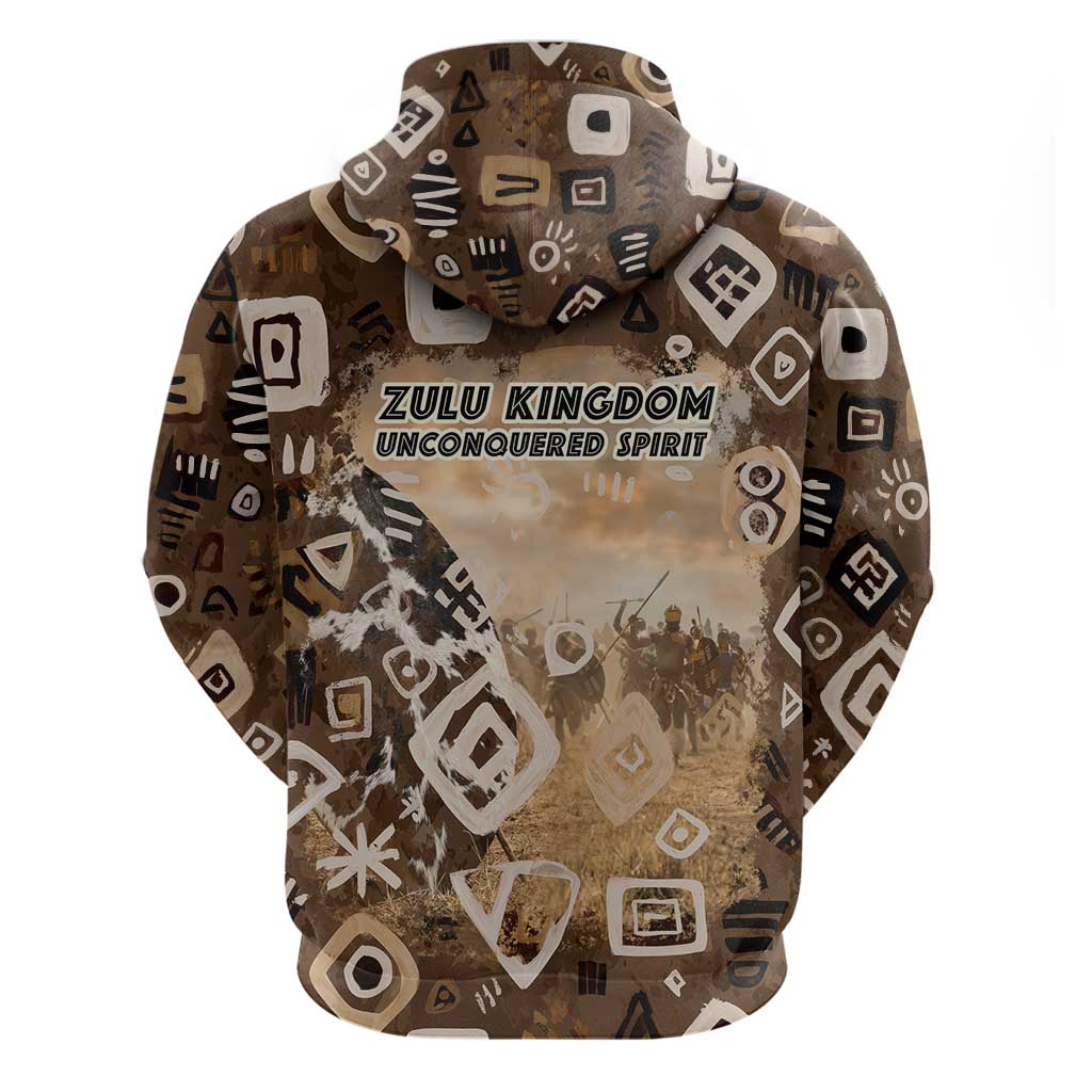 Shaka Zulu Hoodie Monochrome Portrait Zulu Kingdom Heritage Unconquered Spirit Warrior Legacy Theme - Wonder Print Shop