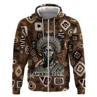 Shaka Zulu Hoodie Monochrome Portrait Zulu Kingdom Heritage Unconquered Spirit Warrior Legacy Theme - Wonder Print Shop