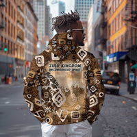 Shaka Zulu Hoodie Monochrome Portrait Zulu Kingdom Heritage Unconquered Spirit Warrior Legacy Theme - Wonder Print Shop