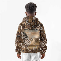Shaka Zulu Kid Hoodie Monochrome Portrait Zulu Kingdom Heritage Unconquered Spirit Warrior Legacy Theme - Wonder Print Shop