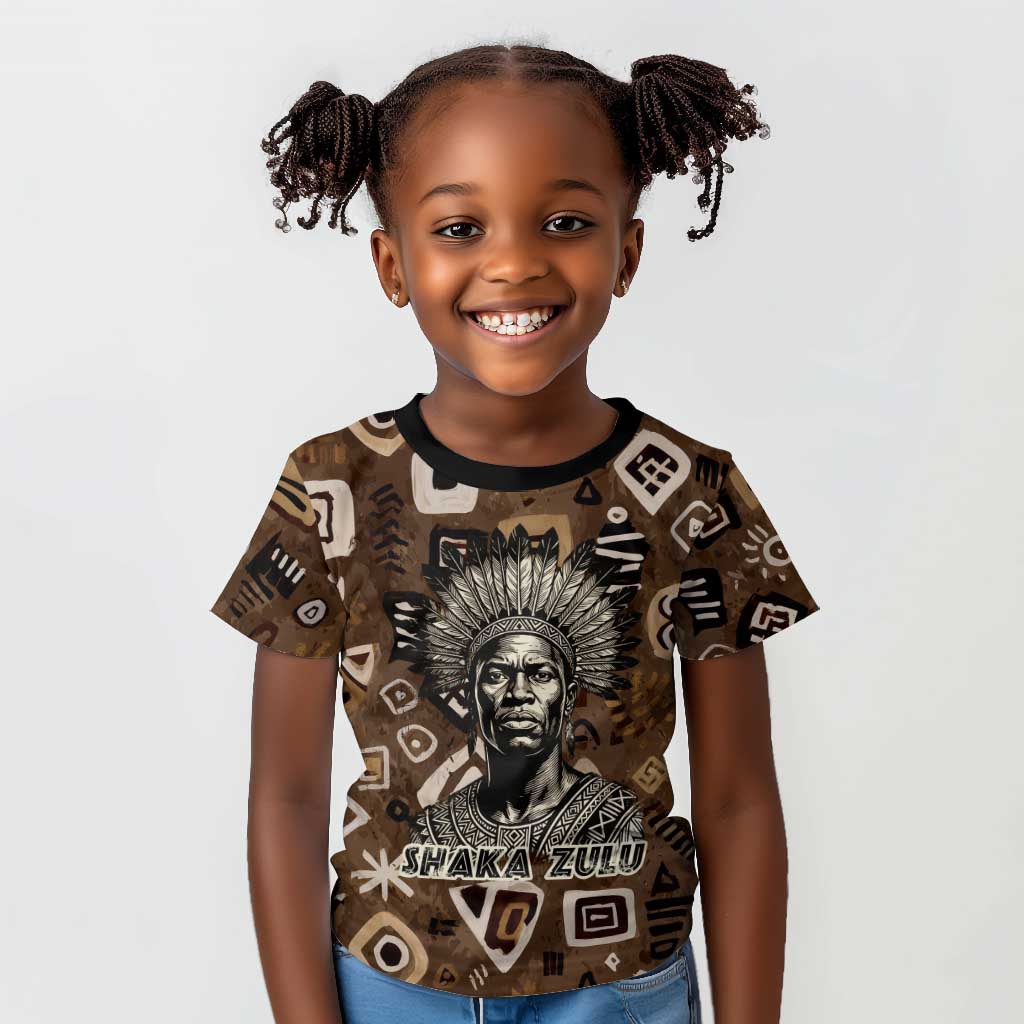 Shaka Zulu Kid T shirt Monochrome Portrait Zulu Kingdom Heritage Unconquered Spirit Warrior Legacy Theme - Wonder Print Shop