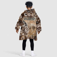 Shaka Zulu Kid Wearable Blanket Hoodie Monochrome Portrait Zulu Kingdom Heritage Unconquered Spirit Warrior Legacy Theme - Wonder Print Shop