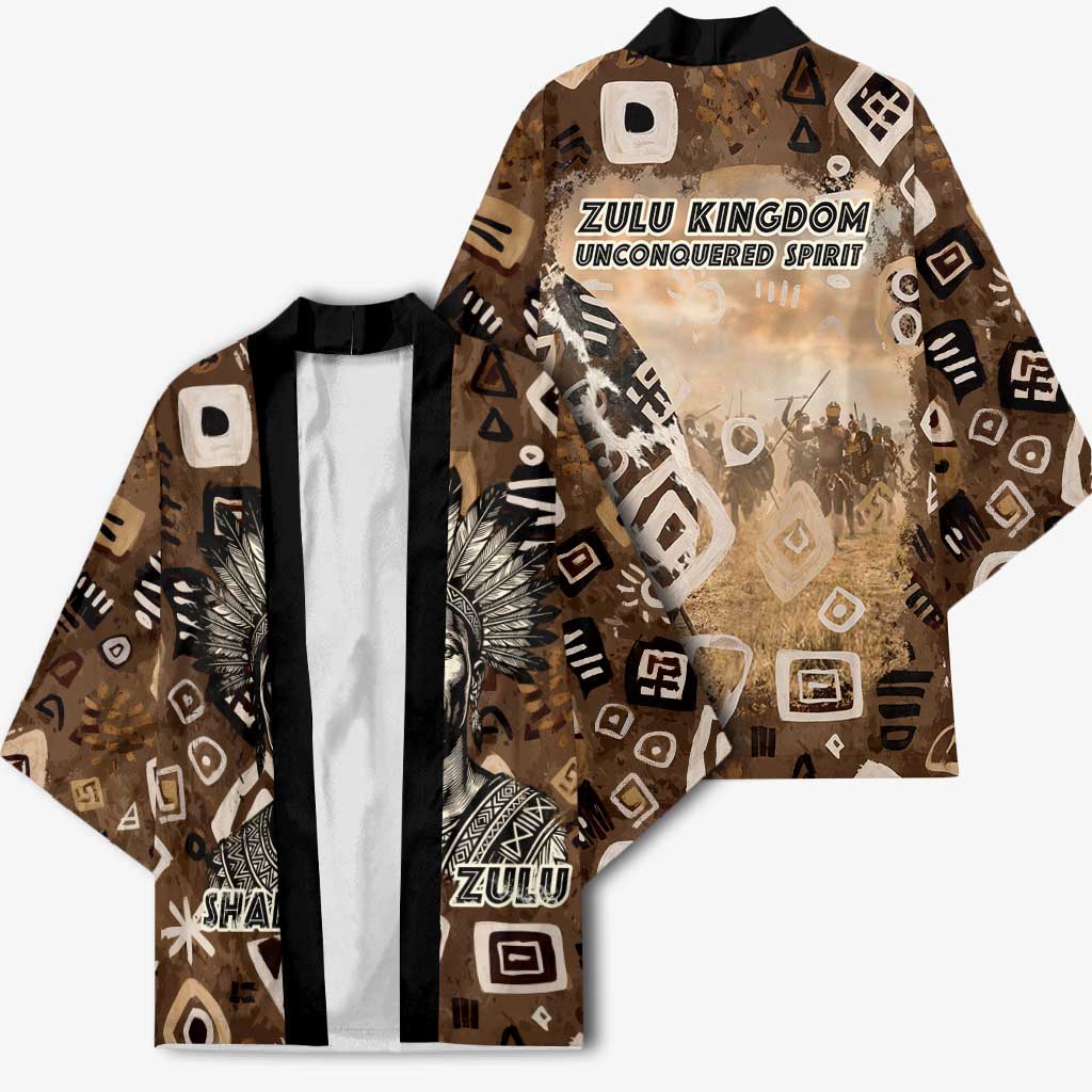 Shaka Zulu Kimono Monochrome Portrait Zulu Kingdom Heritage Unconquered Spirit Warrior Legacy Theme - Wonder Print Shop