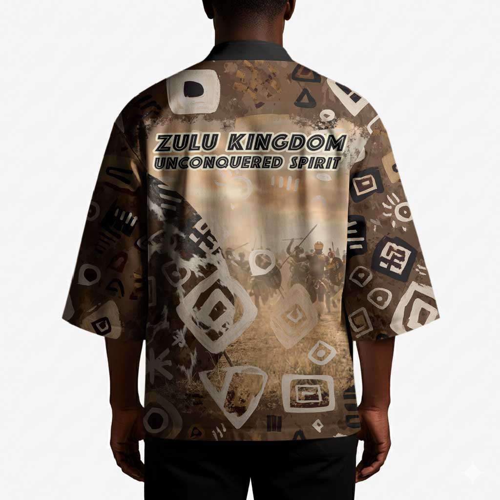 Shaka Zulu Kimono Monochrome Portrait Zulu Kingdom Heritage Unconquered Spirit Warrior Legacy Theme - Wonder Print Shop