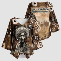 Shaka Zulu Kimono Sleeve Blouse Monochrome Portrait Zulu Kingdom Heritage Unconquered Spirit Warrior Legacy Theme - Wonder Print Shop