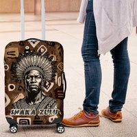 Shaka Zulu Luggage Cover Monochrome Portrait Zulu Kingdom Heritage Unconquered Spirit Warrior Legacy Theme - Wonder Print Shop