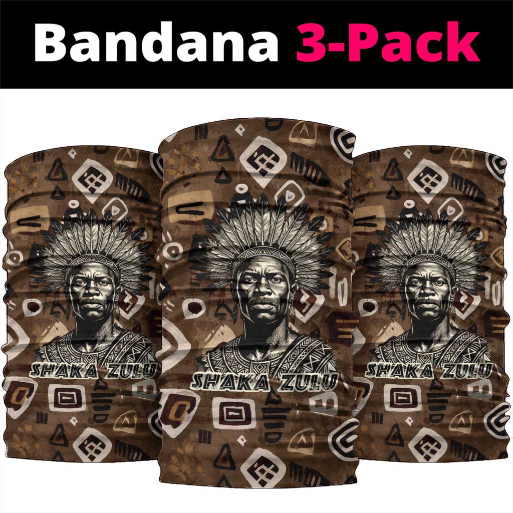 Shaka Zulu Neck Gaiter Monochrome Portrait Zulu Kingdom Heritage Unconquered Spirit Warrior Legacy Theme - Wonder Print Shop