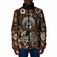 Shaka Zulu Padded Jacket Monochrome Portrait Zulu Kingdom Heritage Unconquered Spirit Warrior Legacy Theme - Wonder Print Shop