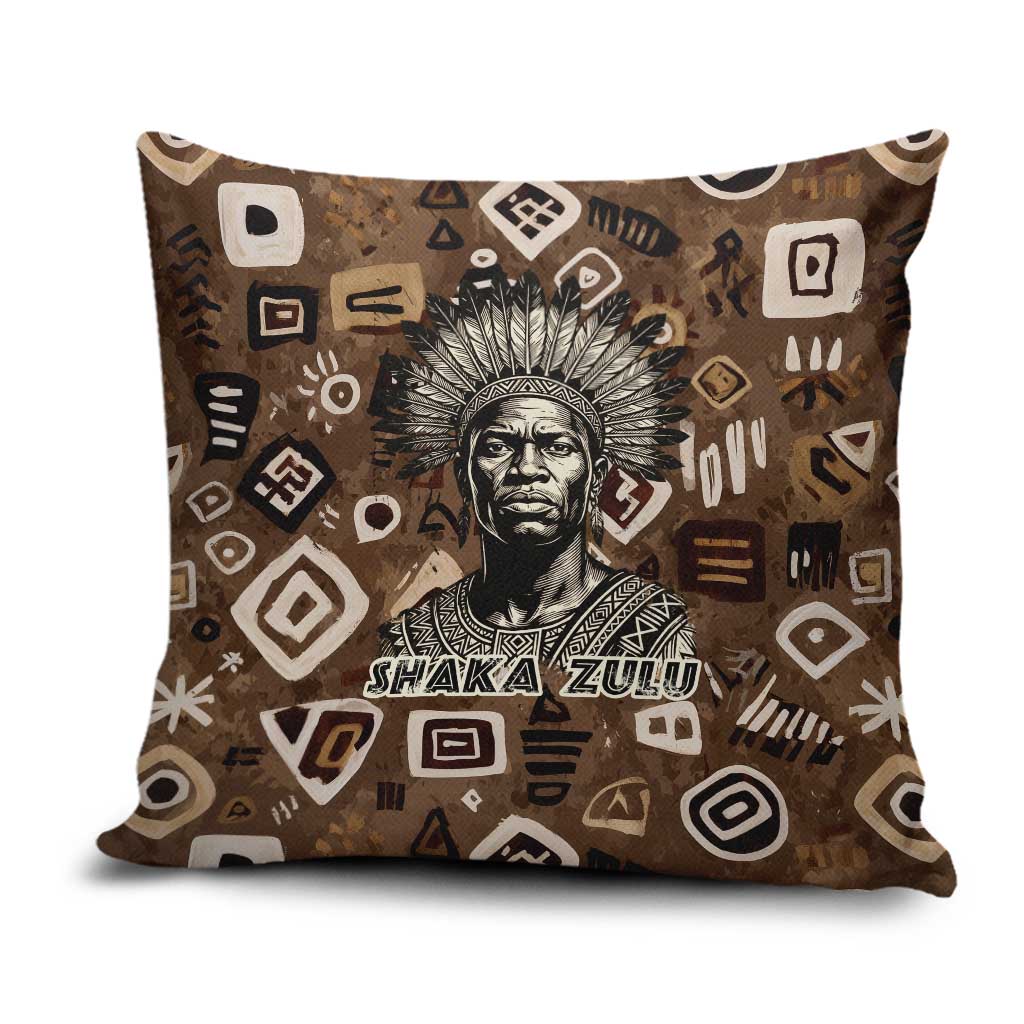 Shaka Zulu Pillow Cover Monochrome Portrait Zulu Kingdom Heritage Unconquered Spirit Warrior Legacy Theme - Wonder Print Shop