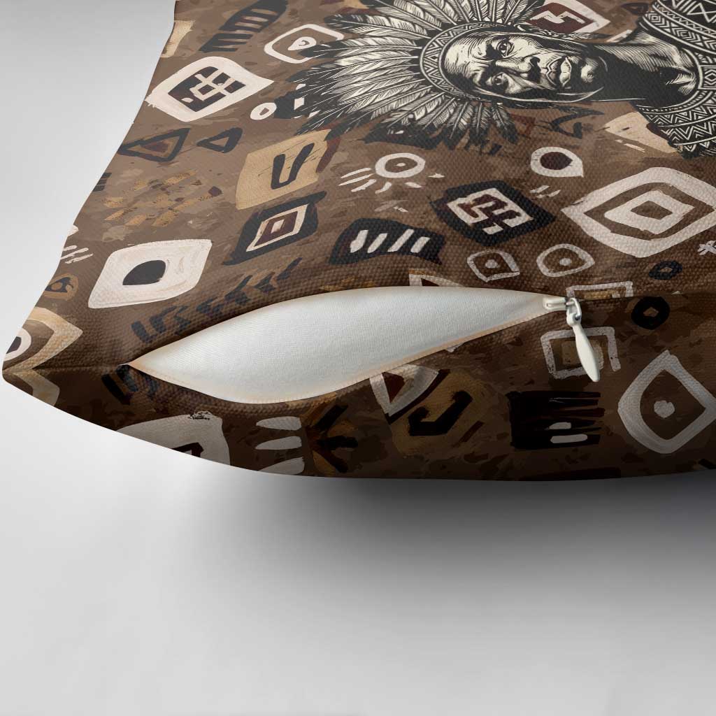 Shaka Zulu Pillow Cover Monochrome Portrait Zulu Kingdom Heritage Unconquered Spirit Warrior Legacy Theme - Wonder Print Shop