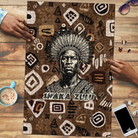 Shaka Zulu Puzzle Monochrome Portrait Zulu Kingdom Heritage Unconquered Spirit Warrior Legacy Theme - Wonder Print Shop
