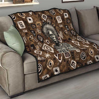 Shaka Zulu Quilt Monochrome Portrait Zulu Kingdom Heritage Unconquered Spirit Warrior Legacy Theme - Wonder Print Shop