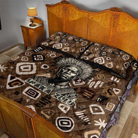 Shaka Zulu Quilt Bed Set Monochrome Portrait Zulu Kingdom Heritage Unconquered Spirit Warrior Legacy Theme - Wonder Print Shop