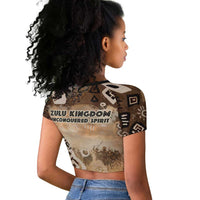 Shaka Zulu Raglan Cropped T shirt Monochrome Portrait Zulu Kingdom Heritage Unconquered Spirit Warrior Legacy Theme - Wonder Print Shop