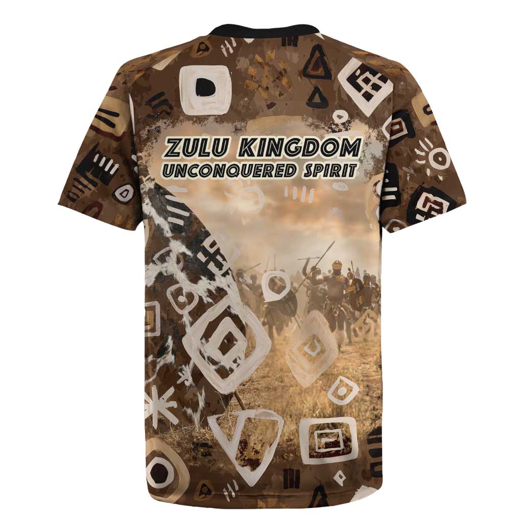 Shaka Zulu Rugby Jersey Monochrome Portrait Zulu Kingdom Heritage Unconquered Spirit Warrior Legacy Theme - Wonder Print Shop