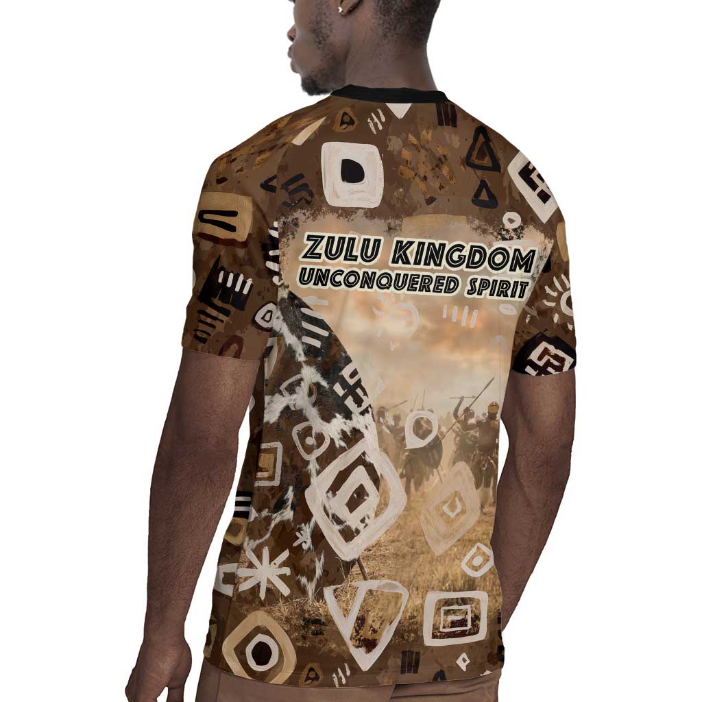 Shaka Zulu Rugby Jersey Monochrome Portrait Zulu Kingdom Heritage Unconquered Spirit Warrior Legacy Theme - Wonder Print Shop