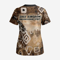 Shaka Zulu Scrub Top Monochrome Portrait Zulu Kingdom Heritage Unconquered Spirit Warrior Legacy Theme - Wonder Print Shop