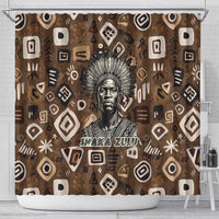 Shaka Zulu Shower Curtain Monochrome Portrait Zulu Kingdom Heritage Unconquered Spirit Warrior Legacy Theme - Wonder Print Shop