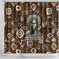 Shaka Zulu Shower Curtain Monochrome Portrait Zulu Kingdom Heritage Unconquered Spirit Warrior Legacy Theme - Wonder Print Shop