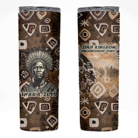 Shaka Zulu Skinny Tumbler Monochrome Portrait Zulu Kingdom Heritage Unconquered Spirit Warrior Legacy Theme - Wonder Print Shop