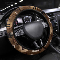 Shaka Zulu Steering Wheel Cover Monochrome Portrait Zulu Kingdom Heritage Unconquered Spirit Warrior Legacy Theme - Wonder Print Shop