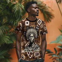 Shaka Zulu T shirt Monochrome Portrait Zulu Kingdom Heritage Unconquered Spirit Warrior Legacy Theme - Wonder Print Shop