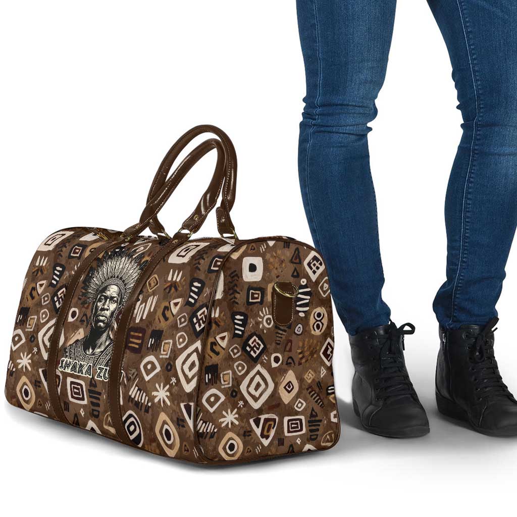Shaka Zulu Travel Bag Monochrome Portrait Zulu Kingdom Heritage Unconquered Spirit Warrior Legacy Theme - Wonder Print Shop