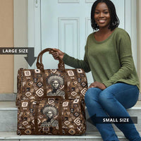 Shaka Zulu Travel Bag Monochrome Portrait Zulu Kingdom Heritage Unconquered Spirit Warrior Legacy Theme - Wonder Print Shop
