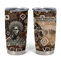 Shaka Zulu Tumbler Cup Monochrome Portrait Zulu Kingdom Heritage Unconquered Spirit Warrior Legacy Theme - Wonder Print Shop
