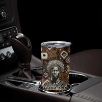 Shaka Zulu Tumbler Cup Monochrome Portrait Zulu Kingdom Heritage Unconquered Spirit Warrior Legacy Theme - Wonder Print Shop