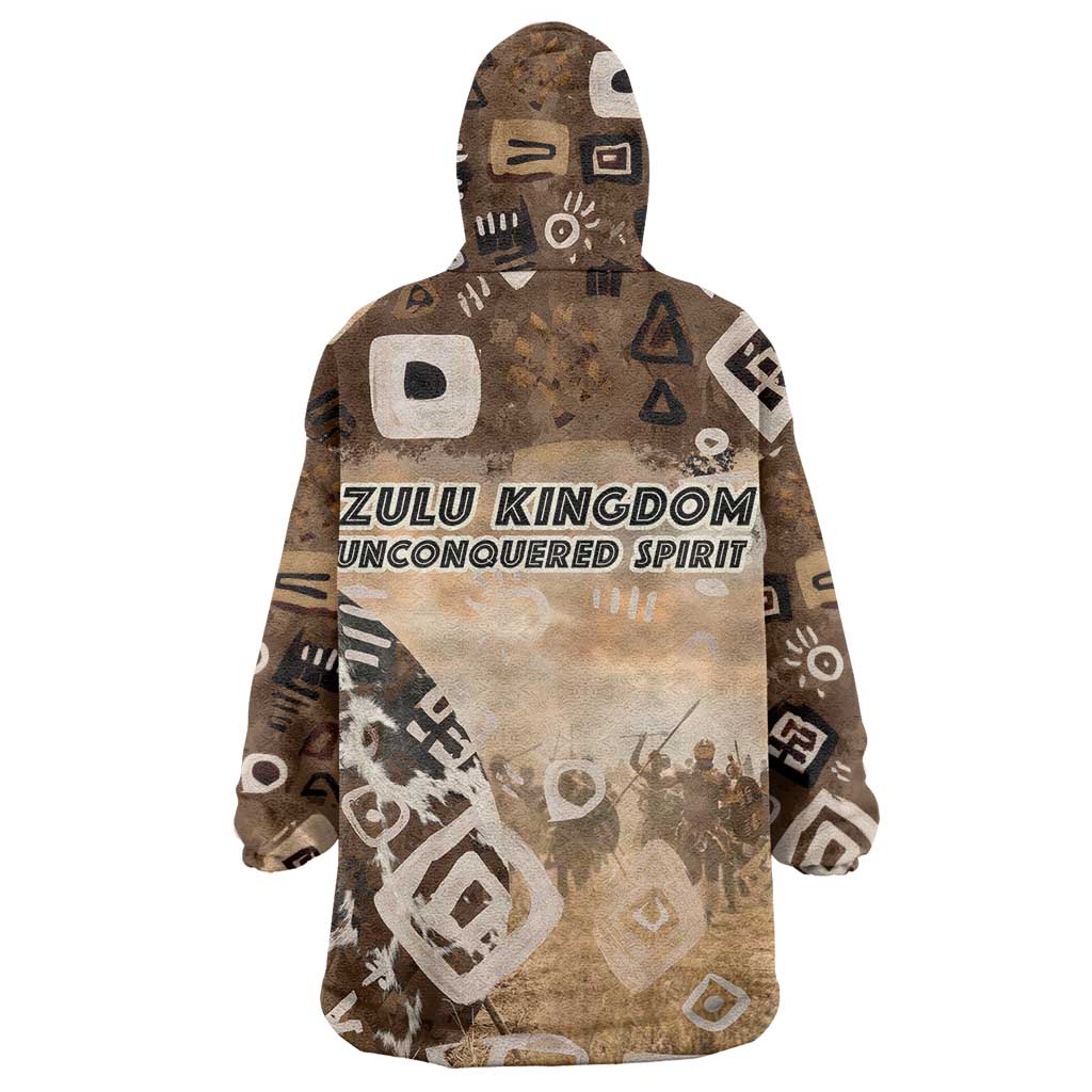 Shaka Zulu Wearable Blanket Hoodie Monochrome Portrait Zulu Kingdom Heritage Unconquered Spirit Warrior Legacy Theme - Wonder Print Shop