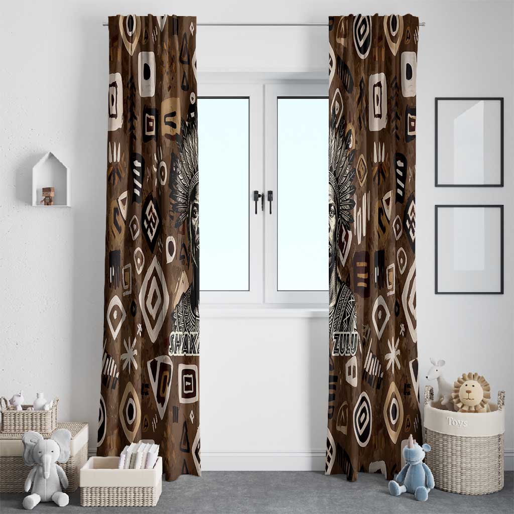 Shaka Zulu Window Curtain Monochrome Portrait Zulu Kingdom Heritage Unconquered Spirit Warrior Legacy Theme - Wonder Print Shop