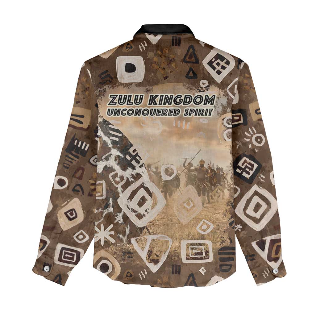 Shaka Zulu Women Casual Shirt Monochrome Portrait Zulu Kingdom Heritage Unconquered Spirit Warrior Legacy Theme - Wonder Print Shop