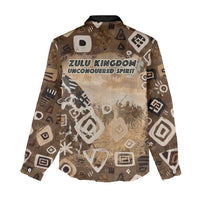 Shaka Zulu Women Casual Shirt Monochrome Portrait Zulu Kingdom Heritage Unconquered Spirit Warrior Legacy Theme - Wonder Print Shop