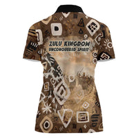 Shaka Zulu Women Polo Shirt Monochrome Portrait Zulu Kingdom Heritage Unconquered Spirit Warrior Legacy Theme - Wonder Print Shop