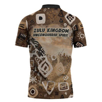 Shaka Zulu Zipper Polo Shirt Monochrome Portrait Zulu Kingdom Heritage Unconquered Spirit Warrior Legacy Theme - Wonder Print Shop
