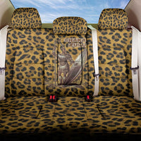 Shaka Zulu Back Car Seat Cover Leopard Print Design Traditional Warrior Spear and Shield Illustration Tribal King - Wonder Print Shop