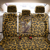 Shaka Zulu Back Car Seat Cover Leopard Print Design Traditional Warrior Spear and Shield Illustration Tribal King - Wonder Print Shop