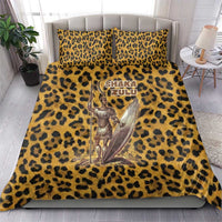 Shaka Zulu Bedding Set Leopard Print Design Traditional Warrior Spear and Shield Illustration Tribal King - Wonder Print Shop