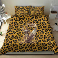 Shaka Zulu Bedding Set Leopard Print Design Traditional Warrior Spear and Shield Illustration Tribal King - Wonder Print Shop