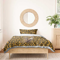 Shaka Zulu Bedding Set Leopard Print Design Traditional Warrior Spear and Shield Illustration Tribal King - Wonder Print Shop