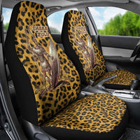 Shaka Zulu Car Seat Cover Leopard Print Design Traditional Warrior Spear and Shield Illustration Tribal King - Wonder Print Shop