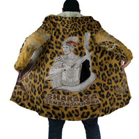 Shaka Zulu Cloak Leopard Print Design Traditional Warrior Spear and Shield Illustration Tribal King - Wonder Print Shop
