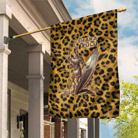 Shaka Zulu Garden Flag Leopard Print Design Traditional Warrior Spear and Shield Illustration Tribal King - Wonder Print Shop