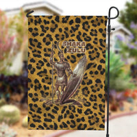 Shaka Zulu Garden Flag Leopard Print Design Traditional Warrior Spear and Shield Illustration Tribal King - Wonder Print Shop
