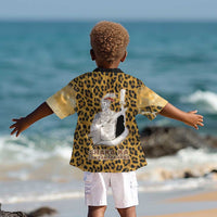 Shaka Zulu Kid Hawaiian Shirt Leopard Print Design Traditional Warrior Spear and Shield Illustration Tribal King - Wonder Print Shop