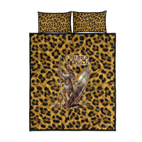 Shaka Zulu Quilt Bed Set Leopard Print Design Traditional Warrior Spear and Shield Illustration Tribal King - Wonder Print Shop