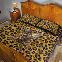 Shaka Zulu Quilt Bed Set Leopard Print Design Traditional Warrior Spear and Shield Illustration Tribal King - Wonder Print Shop