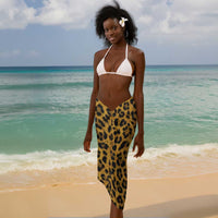 Shaka Zulu Sarong Leopard Print Design Traditional Warrior Spear and Shield Illustration Tribal King - Wonder Print Shop
